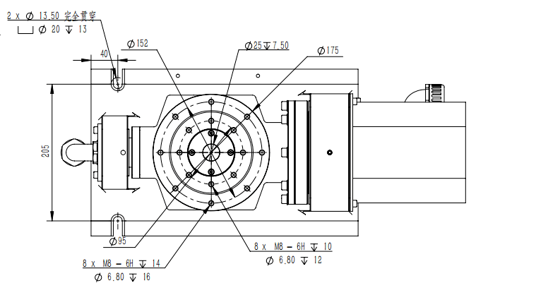 175轉(zhuǎn)臺尺寸圖2